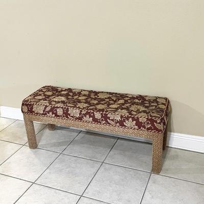 Burgundy Upholstery Bench/Ottoman ~ Rope Edges