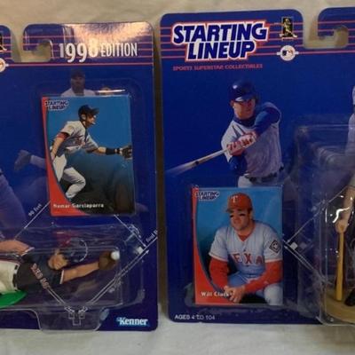 Two 1998 Starting Line Up Sports Superstar Collectibles - Will Clark & NOMAR GARCIAPPARA RC - 1st Year Figure - Boston Red Sox 4.5â€...
