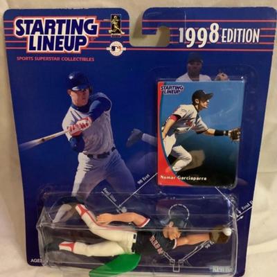 Two 1998 Starting Line Up Sports Superstar Collectibles - Will Clark & NOMAR GARCIAPPARA RC - 1st Year Figure - Boston Red Sox 4.5â€...