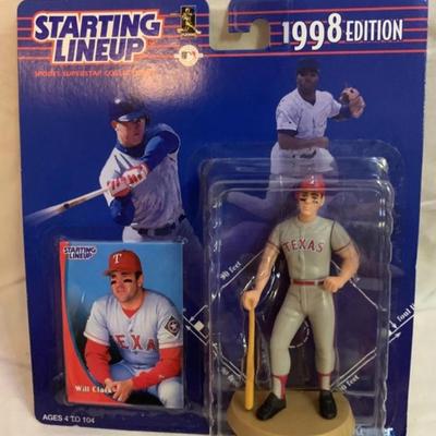 Two 1998 Starting Line Up Sports Superstar Collectibles - Will Clark & NOMAR GARCIAPPARA RC - 1st Year Figure - Boston Red Sox 4.5â€...