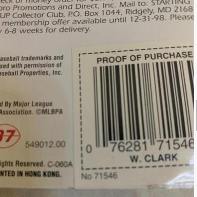Two 1998 Starting Line Up Sports Superstar Collectibles - Will Clark & NOMAR GARCIAPPARA RC - 1st Year Figure - Boston Red Sox 4.5â€...