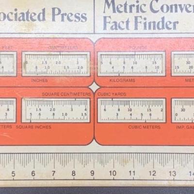 AP - Associated Press Vintage Metric Converter and Fact Finder 8â€ long x 4â€ deep approx