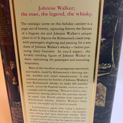 Vintage 1983 Johnny Walker Red Holiday Tin Empty 12" x 5â€ x 5â€ approx