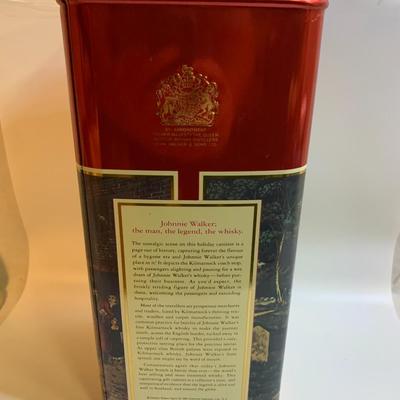 Vintage 1983 Johnny Walker Red Holiday Tin Empty 12" x 5â€ x 5â€ approx