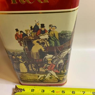 Vintage 1983 Johnny Walker Red Holiday Tin Empty 12" x 5â€ x 5â€ approx