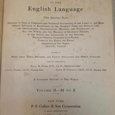Vintage 1938 Funk and Wagnalls Dictionary 2 volumes - 12â€ x 9â€ x 3â€ approx