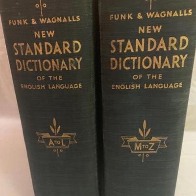 Vintage 1938 Funk and Wagnalls Dictionary 2 volumes - 12â€ x 9â€ x 3â€ approx