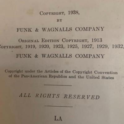 Vintage 1938 Funk and Wagnalls Dictionary 2 volumes - 12â€ x 9â€ x 3â€ approx