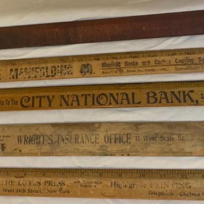 Vintage Wood Rulers with advertising - 15â€ each approx