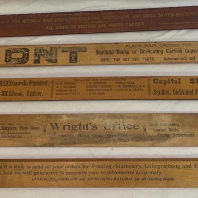 Vintage Wood Rulers with advertising - 15â€ each approx