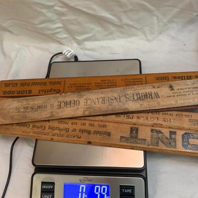 Vintage Wood Rulers with advertising - 15â€ each approx