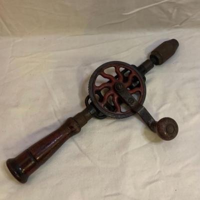 Vintage Hand Drill 14â€ long approx