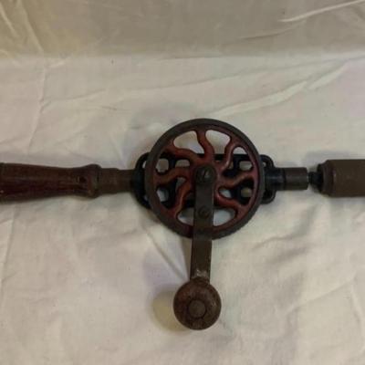 Vintage Hand Drill 14â€ long approx