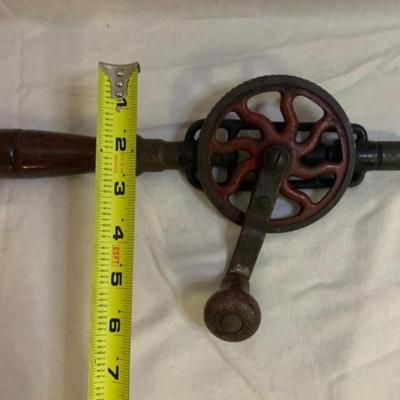 Vintage Hand Drill 14â€ long approx