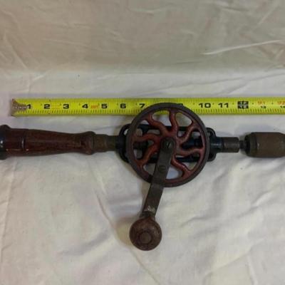 Vintage Hand Drill 14â€ long approx