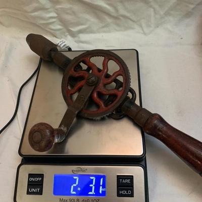 Vintage Hand Drill 14â€ long approx