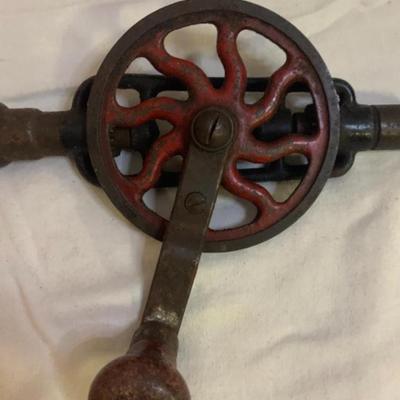 Vintage Hand Drill 14â€ long approx