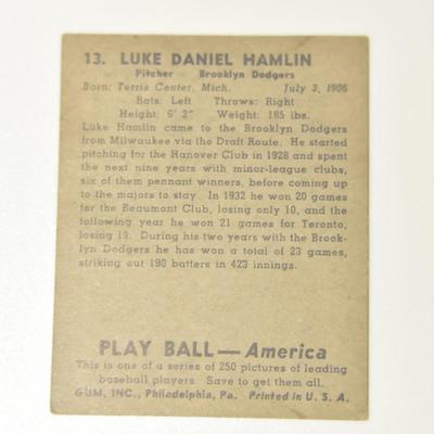 1939 Play Ball Card