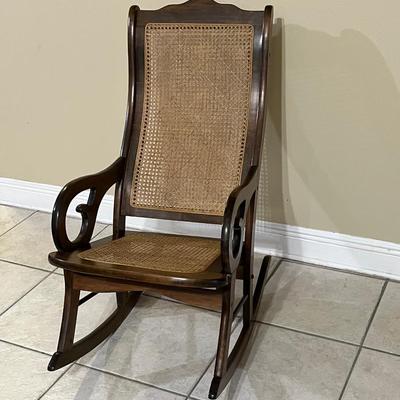 Cane Wood Rocking Chair ~ *Read Details