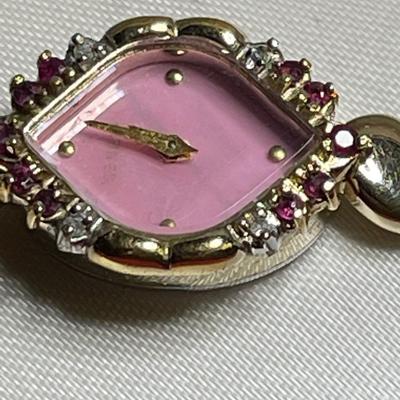 18kt Gold & Sterling Ladies watch / diamond face