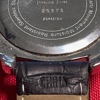 ECCLISSI Sterling Silver Cased Watch / leather strap SR621SW