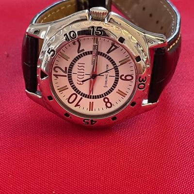 ECCLISSI Sterling Silver Cased Watch / leather strap SR621SW