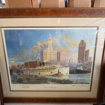 Michael Blaser Port of Chicago / signed / framed