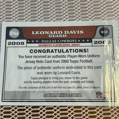 TOPPS Swatch Card Leonard Davis / auth player worn