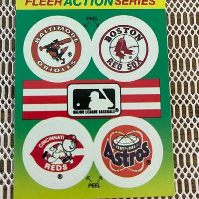 Fleer action series 1990 MLB sticker card