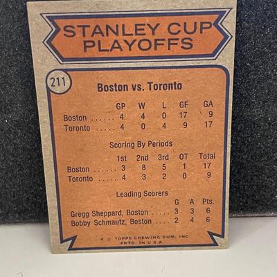 1973-74 Topps Quarter-Finals #211 Bruins vs Maple Leafs