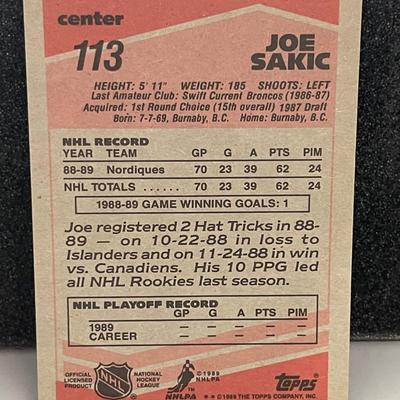 TOPPS 1989 Joe Sakic #113