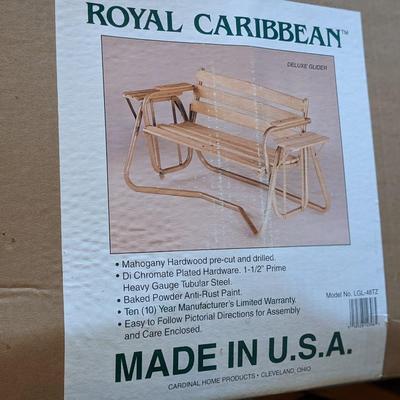 NIB Royal Caribbean Hardwood Glider Bench