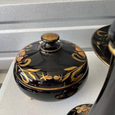 4 piece hand painted Lusterware set