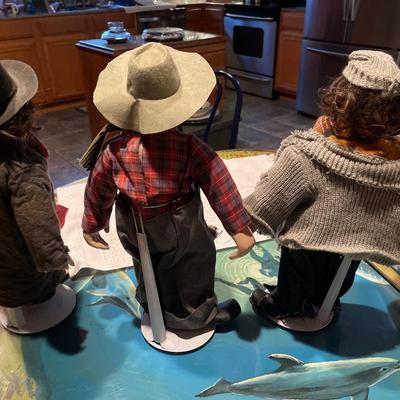 Set of 3 Hobo Junction Porcelain Clown Dolls