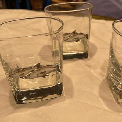 Vintage Richard Bishop Tall and Short Whiskey Glasses