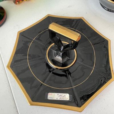 Hex - sandwich glass - charcuterie / hostess plate