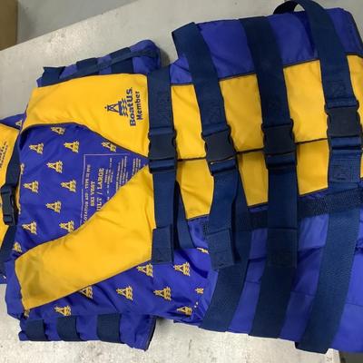 2 Menâ€™s yellow & blue life vests