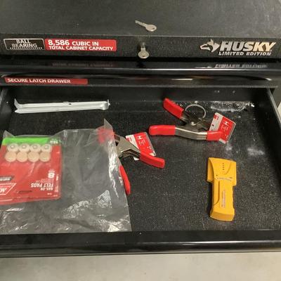 Husky Limited Edition tool chest 38â€H 30â€W 18â€depth 2 keys, items inside included- like new