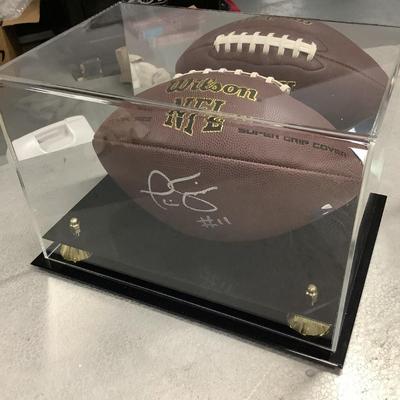 Phil Simms #11 NY Giants autographed football and case