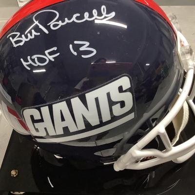 Bill Parcells HOF NY Giants Football Coach autographed helmet in case- with certificate