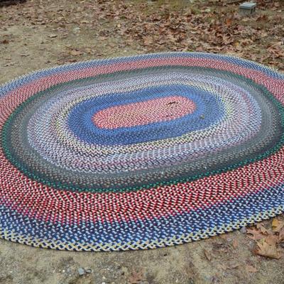 Antique Hand made Braided Rug