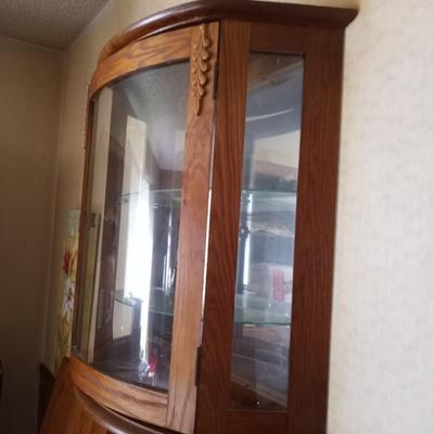 LOT 63 WOODEN HANGING DISPLAY CASE WITH KEY