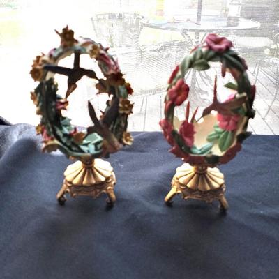 LOT 70 FRANKLIN MINT FABERGE HUMMINGBIRD EGGS WITH AUTHENTICITY