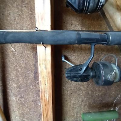 LOT 80 THREE FISHING RODS AND REELS