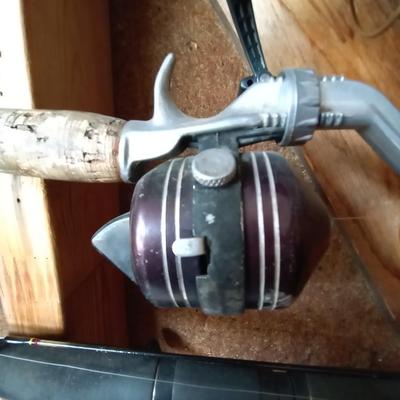 LOT 80 THREE FISHING RODS AND REELS
