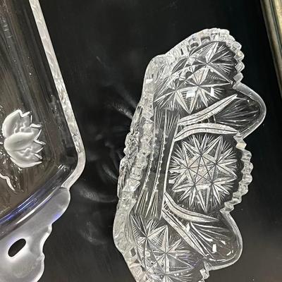 Amazing Crystal Tray Bowls and Vase
