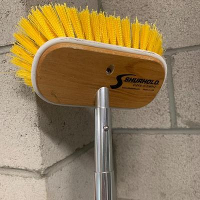 Boat/Deck yellow brush Shurhold Clean & Simple Telescoping handle extends 10'-pictured on left