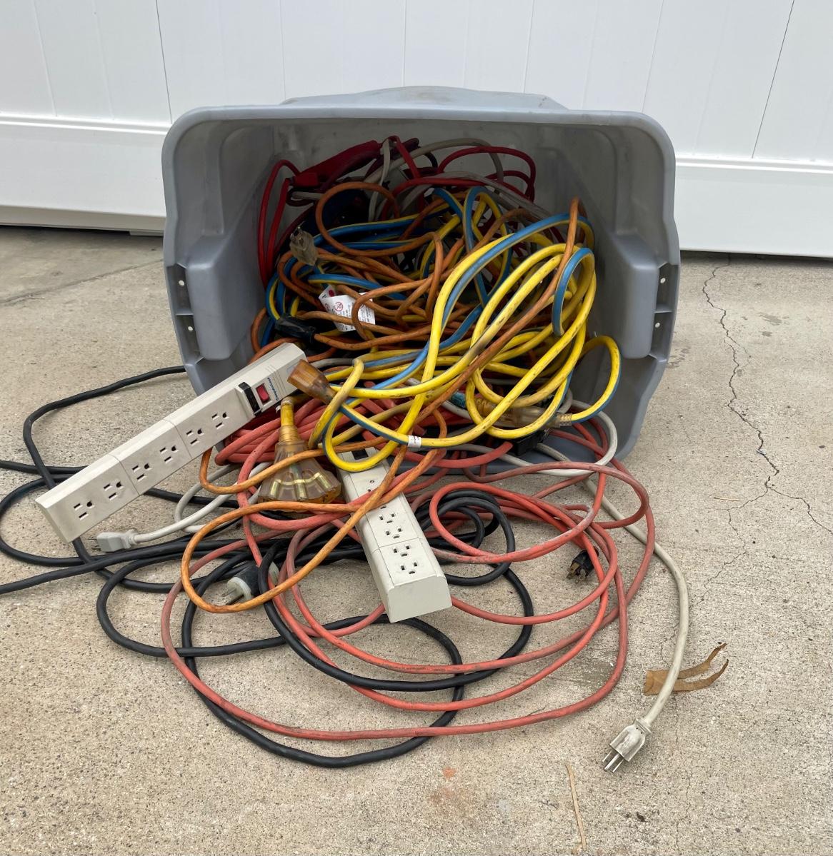 Lot of Outdoor Extension Cords and Power Strips