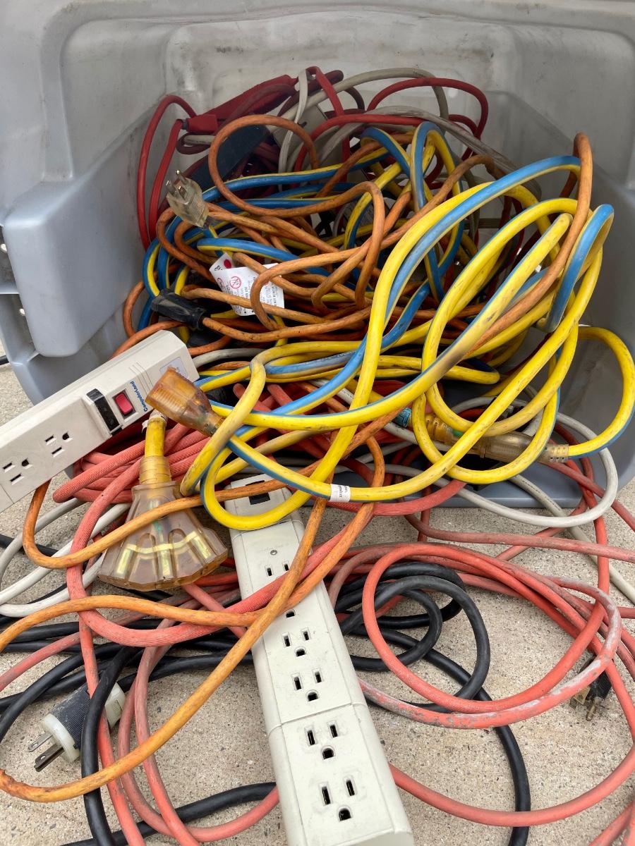 Lot of Outdoor Extension Cords and Power Strips