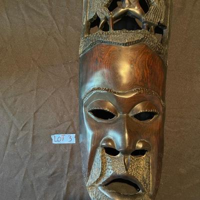 Large vintage ebony African wallhanging carving